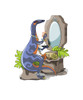 Illustration of an Iguanodon putting on make-up Poster Print - Item # VARPSTSTK600133P