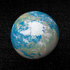 3D rendering of planet Earth centered on the North Pole, starry background Poster Print - Item # VARPSTEDV200008S