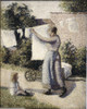 Woman Hanging Laundry  Camille Pissarro   Poster Print - Item # VARSAL900143619