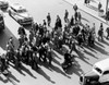 USA  New York City  high angle view of pedestrians crossing street Poster Print - Item # VARSAL255417459