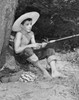 Boy holding a fishing rod Poster Print - Item # VARSAL25512801
