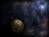 Illustration of a bright star illuminating a nearby planet Poster Print - Item # VARPSTGER100023S