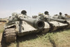 Russian T-54 and T-55 main battle tanks rest in an armor junkyard in Kunduz, Afghanistan Poster Print - Item # VARPSTTMO100348M