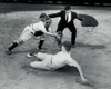 High angle view of a baseball player sliding on home base and a catcher trying to tag him Poster Print - Item # VARSAL2555687