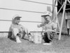 Two boys playing in back yard Poster Print - Item # VARSAL255421948