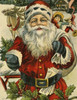 Christmas Greetings:  Santa With Reindeer  Nostalgia cards Poster Print - Item # VARSAL9801191