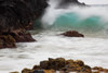 Hawaii, Maui, Makena, An ocean wave crashes among a lava coast. PosterPrint - Item # VARDPI2116635