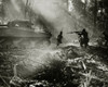 Side profile of army soldiers with a military tank in a forest  Battle of Bougainville  US Military  Bougainville Island  World War II Poster Print - Item # VARSAL2558935