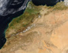 Satellite view of Morocco. Poster Print