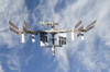 September 8, 2009 - Backdropped by a blue and white part of Earth, the International Space Station is seen from Space Shuttle Discovery as the two spacecraft begin their relative separation. Poster Print - Item # VARPSTSTK202967S