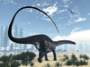 Apatosaurus dinosaur walking in the desert amongst calamite and onychiopsis plants Poster Print - Item # VARPSTEDV600336P