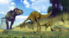 Tyrannosaurus rex surprising a herd of Gallimimus dinosaurs Poster Print - Item # VARPSTEDV600285P