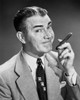 Portrait of mature man smoking cigar Poster Print - Item # VARSAL25549371
