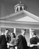 Two young couples standing in front of church Poster Print - Item # VARSAL25543084