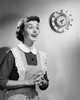 Young woman with her hands clasped and smiling Poster Print - Item # VARSAL2552804B