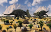 A pair of Centrosaurus dinosaurs involved in a territorial dispute Poster Print - Item # VARPSTMAS100594P