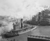 USA  New York State  New York City  Steam boats in the port  high angle view Poster Print - Item # VARSAL255418407