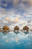 French Polynesia, Pearl Resort, Bungalows Over Beautiful Turquoise Ocean. PosterPrint - Item # VARDPI1975171