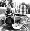 Boy feeding magpie Poster Print - Item # VARSAL255418687