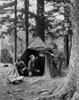 Three teenage boys camping in a forest Poster Print - Item # VARSAL25521644A