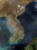Satellite view of Korea Poster Print