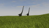 Two Mamenchisaurus walking across a grassy field Poster Print - Item # VARPSTKVA600616P