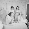 Four young women having pillow fight in bedroom Poster Print - Item # VARSAL255422703