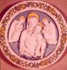 Madonna and Child with Angels   by Luca Della Robbia   Glazes terracotta   1400-1482 Poster Print - Item # VARSAL900104615