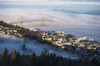 Fog hovers over the Columbia River; Astoria, Oregon, United States of America PosterPrint - Item # VARDPI2374464