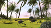 Two Gigantoraptors running across a grassy field Poster Print - Item # VARPSTKVA600231P