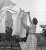 Woman hanging laundry Poster Print - Item # VARSAL25549259