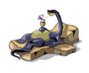 Illustration of a Brontosaurus sunbathing Poster Print - Item # VARPSTSTK600130P
