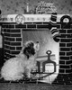 Side profile of a dog sitting near a fireplace Poster Print - Item # VARSAL25510453