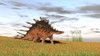 Kentrosaurus walking across a grassy field Poster Print - Item # VARPSTKVA600575P