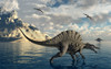 A pair of carnivorous Spinosaurus hunting for fish during the Cretaceous Period Poster Print - Item # VARPSTMAS100944P