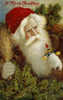 Merry Christmas: Santa Holding a Doll  Nostalgia Cards Poster Print - Item # VARSAL9801241