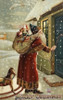 Merry Christmas: Santa Knocking At The Door  Nostalgia cards Poster Print - Item # VARSAL9801102
