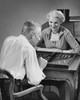Senior couple playing backgammon Poster Print - Item # VARSAL2558597