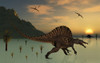 A pair of carnivorous Spinosaurus hunting for fish during the Cretaceous Period Poster Print - Item # VARPSTMAS100943P