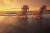 Fl5448, Dave Reede; Two Muskoka Chairs In The Surf At Grand Beach, Manitoba PosterPrint - Item # VARDPI2011777