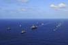 Ships from the Ronald Reagan Carrier Strike Group transit the Pacific Ocean Poster Print - Item # VARPSTSTK104307M