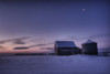 Winter Sunrise Over A Silo And Barn, Alberta PosterPrint - Item # VARDPI2034322