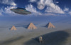 A UFO flying over the Giza Plateau in Egypt Poster Print - Item # VARPSTMAS100970S