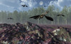 A flock of Archaeopteryx bird-like dinosaurs flying above a Jurassic landscape Poster Print - Item # VARPSTMAS600012P