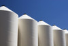 Alberta, Canada; Large White Metal Grain Bins PosterPrint - Item # VARDPI1866887