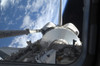Space Shuttle Discovery backdropped by Earth's horizon Poster Print