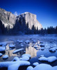California, Yosemite National Park, Yosemite Valley, Snowy Landscape Of El Capitan And Merced River. PosterPrint - Item # VARDPI1974658