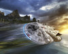 Star Wars Millenium Falcon in search of Luke Skywalker near a remote island Poster Print - Item # VARPSTKRT200017S