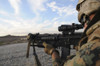 October 18, 2009 - A police sergeant sights in to fire on a target during infantry tactics training at Graze Range at the U.S. Army Yuma Proving Ground in Arizona. Poster Print - Item # VARPSTSTK103988M