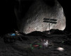 Artist's concept of a mining settlement on the double asteroid 90 Antiope Poster Print - Item # VARPSTWMY100003S